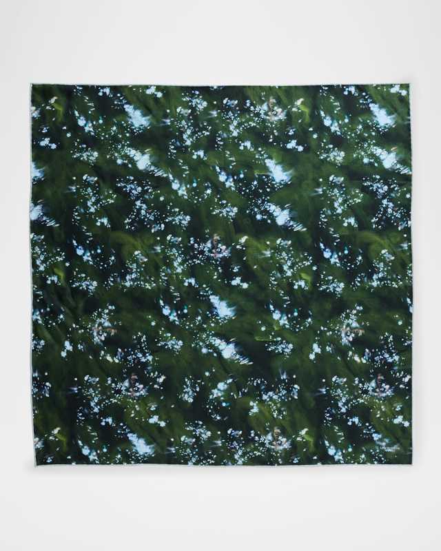 Splattered Glaze Silk Twill Square Scarf
